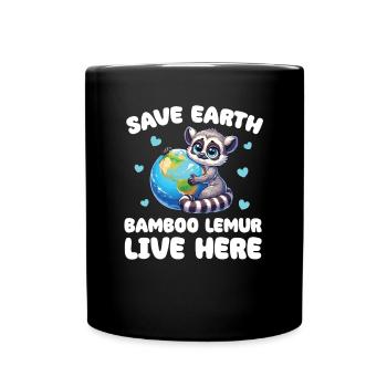 Sauver la Terre Les lémuriens bambous vivent ici Jour de la Terre - Mug uni - noir - Devant