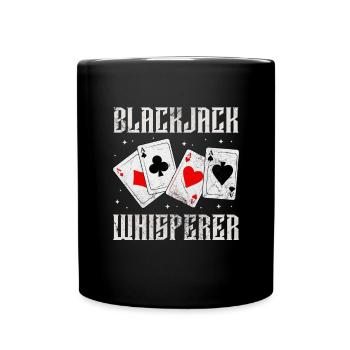 Black Jack Blackjack Kartenspiel Casino Geschenk - Tasse einfarbig - Schwarz - Vorne