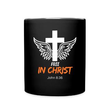 Religious symbolism with angel wings - Full Colour Mug - black - Front