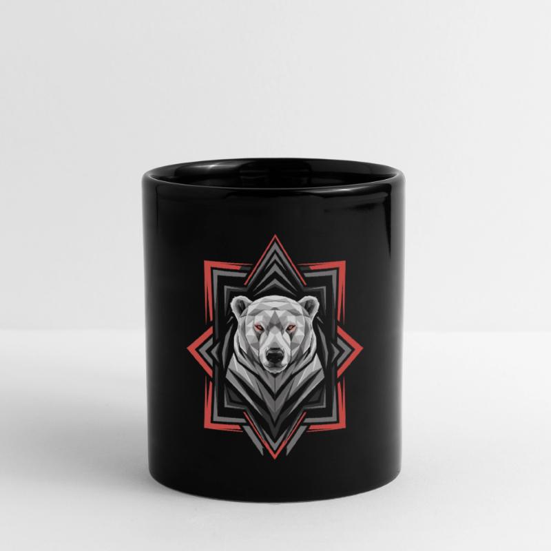 Geometrischer Eisbär Kopf Kunstwerk Tasse einfarbig