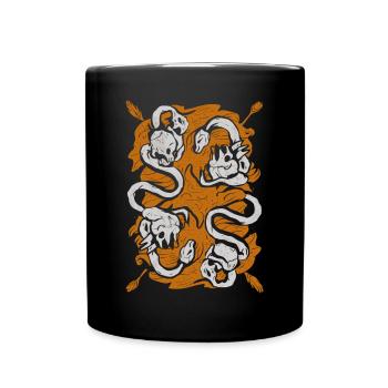 Aztec God Ancient Mythology Coatlicue Skull - Full Colour Mug - black - Front