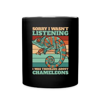 Ich dachte an Chameleons Veiled Panther - Tasse einfarbig - Schwarz - Vorne