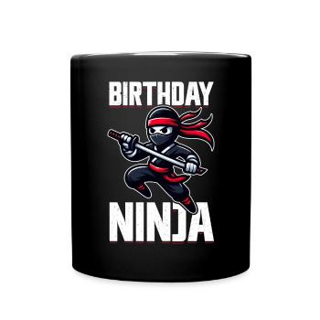 Birthday Ninja Birthday Party Theme Bday Ninja - Full Colour Mug - black - Front