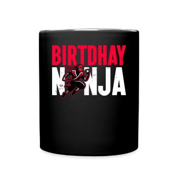 Birthday Ninja Birthday Party Theme Bday Ninja - Full Colour Mug - black - Front