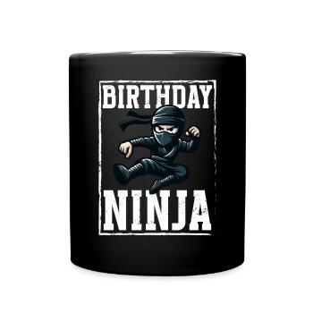 Birthday Ninja Birthday Party Theme Bday Ninja - Full Colour Mug - black - Front
