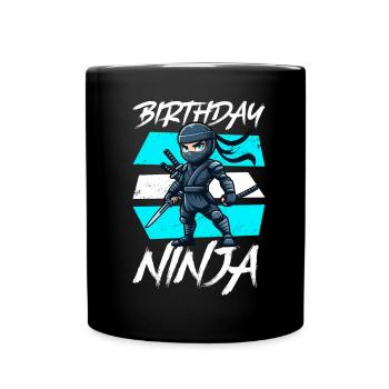 Birthday Ninja Birthday Party Theme Bday Ninja - Full Colour Mug - black - Front