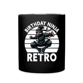 Birthday Ninja Birthday Party Theme Bday Ninja - Full Colour Mug - black - Front