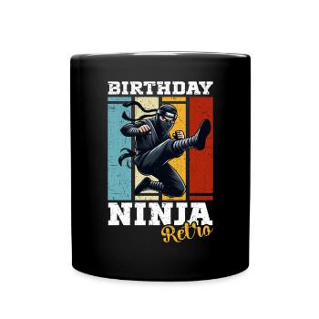 Birthday Ninja Birthday Party Theme Bday Ninja - Full Colour Mug - black - Front