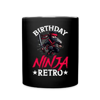 Birthday Ninja Birthday Party Theme Bday Ninja - Full Colour Mug - black - Front