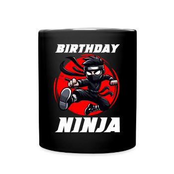 Birthday Ninja Birthday Party Theme Bday Ninja - Full Colour Mug - black - Front