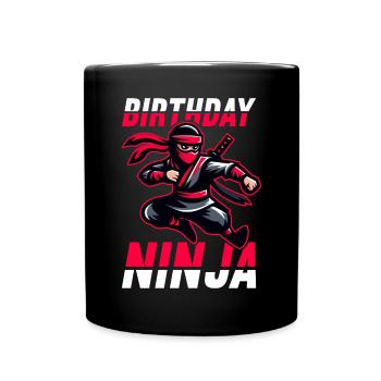 Birthday Ninja Birthday Party Theme Bday Ninja - Full Colour Mug - black - Front