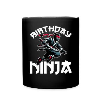 Birthday Ninja Birthday Party Theme Bday Ninja - Full Colour Mug - black - Front