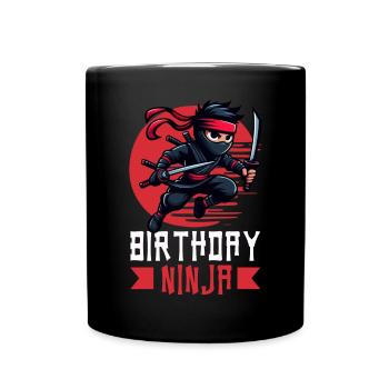 Birthday Ninja Birthday Party Theme Bday Ninja - Full Colour Mug - black - Front