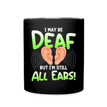 Deaf Pride ASL Gebärdensprache - Tasse einfarbig - Schwarz - Vorne