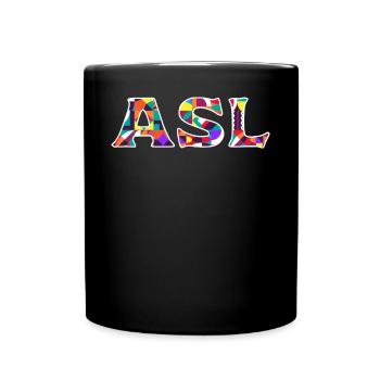 Gehörlosenstolz ASL - Tasse einfarbig - Schwarz - Vorne