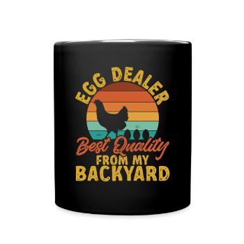 Poulet, Éleveur, Coq, Poule, Poulets de basse-cour, - Mug uni - noir - Devant