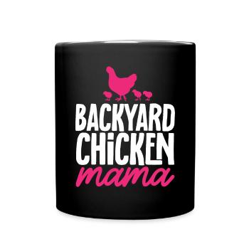 Poulet, Éleveur, Coq, Poule, Poulets de basse-cour, - Mug uni - noir - Devant
