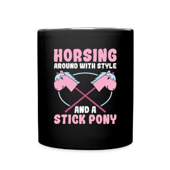 Horsing Around with Style - Hobby Horse - Full Colour Mug - black - Front