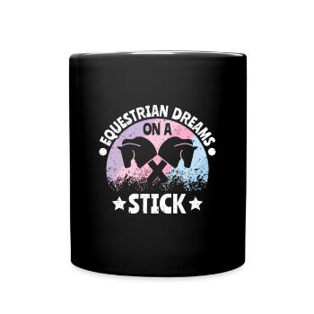 Equestrian Dreams on a Stick - Hobby Horse - Tasse einfarbig - Schwarz - Vorne