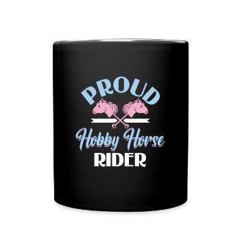 Fier cavalier de cheval de loisir - Cheval de loisir Steckenpferd - Mug uni - noir - Devant