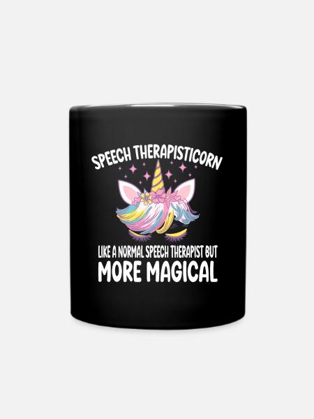 Orthophonisteicorn drôle d’hérapiste cadeau - Mug uni - noir