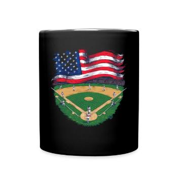 Baseball Men Women Kids Player Pitcher Softball - Tasse einfarbig - Schwarz - Vorne