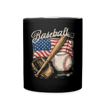 Baseball Men Women Kids Player Pitcher Softball - Tasse einfarbig - Schwarz - Vorne