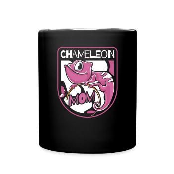 Chameleon Mom Panther Veiled Chamaeleonidae Lover - Full Colour Mug - black - Front