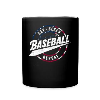 Baseball Men Women Kids Player Pitcher Softball - Tasse einfarbig - Schwarz - Vorne