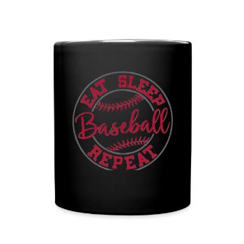 Baseball Men Women Kids Player Pitcher Softball - Tasse einfarbig - Schwarz - Vorne