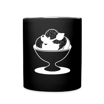Ice cream sundae Drawing - Full Colour Mug - black - Front