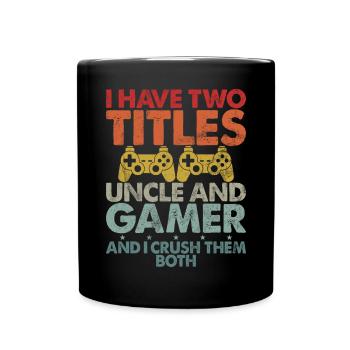 Aimed at Uncle Gaming Uncle Video Games - Full Colour Mug - black - Front