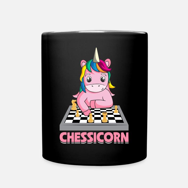 Drôle de joueur d’échecs Licorne Échecs Licorne - Mug uni - noir
