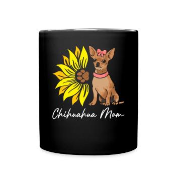 Chihuahua Mom Funny Dog Pet Lover - Full Colour Mug - black - Front