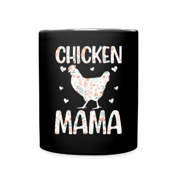 Chicken Mom Chicken Mom Farm Animal - Full Colour Mug - black - Front