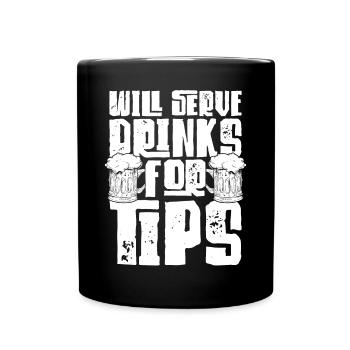 Bartender Mixologist Will Serve - Full Colour Mug - black - Front