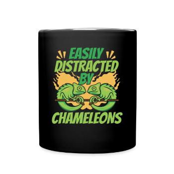 Easily Distracted By Chameleons Veiled Panther - Full Colour Mug - black - Front