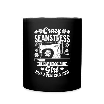 Couture - Couturière folle comme une fille normale mais e - Mug uni - noir - Devant