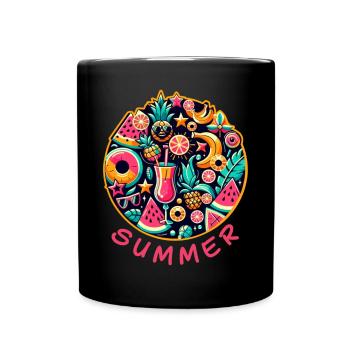 Sommerliche Farben - Tasse einfarbig - Schwarz - Vorne