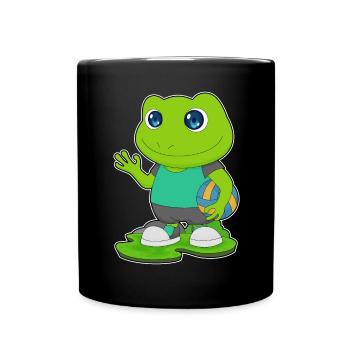 Frosch Volleyballspieler Volleyball - Tasse einfarbig - Schwarz - Vorne