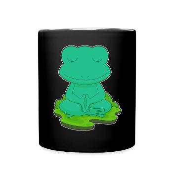 Frog Yoga Fitness Meditation - Full Colour Mug - black - Front