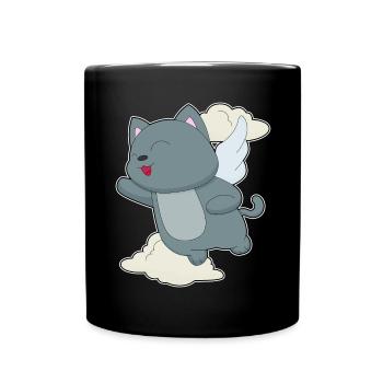 Ailes d’ange chat - Mug uni - noir - Devant