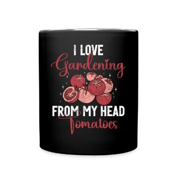 Tomates du jardin Légumes Tomates tête de jardinier - Mug uni - noir - Devant