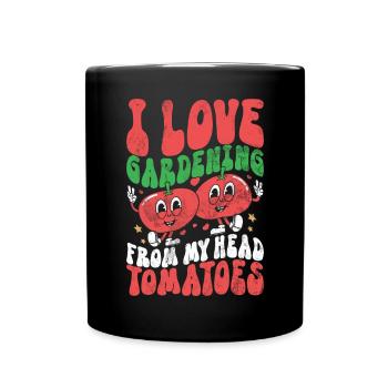 Tomates du jardin Légumes Tomates tête de jardinier - Mug uni - noir - Devant