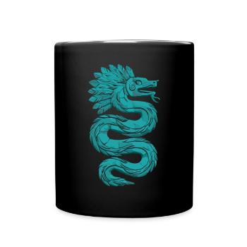 Aztekischer Gott Alte Mythologie Quetzalcoatl - Tasse einfarbig - Schwarz - Vorne