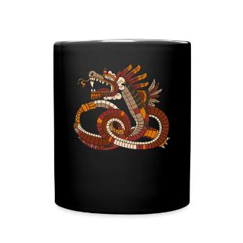 Aztekischer Gott Alte Mythologie Quetzalcoatl - Tasse einfarbig - Schwarz - Vorne