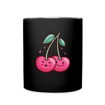 Cherry Cherry Tree Cherry Blossom Fruit Gift - Full Colour Mug - black - Front