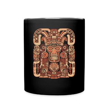 Aztekischer Gott Alte Mythologie Tlaloc - Tasse einfarbig - Schwarz - Vorne
