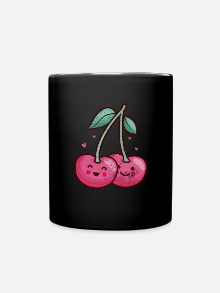 Kirsche - Tasse einfarbig - Schwarz