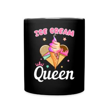 Ice Cream Queen Ice Cream Girl Cornet de crème glacée - Mug uni - noir - Devant